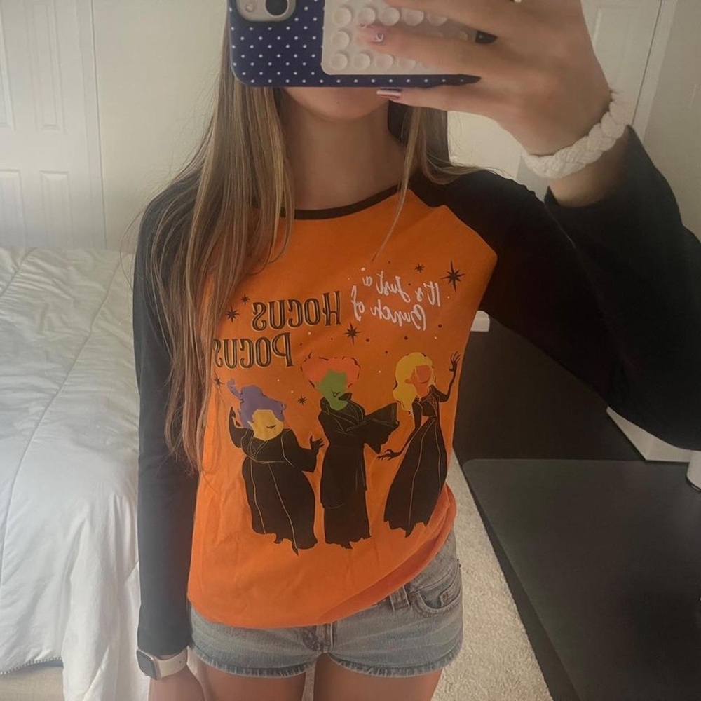Women's Orange & Black Halloween Raglan Top - Spellbound Design